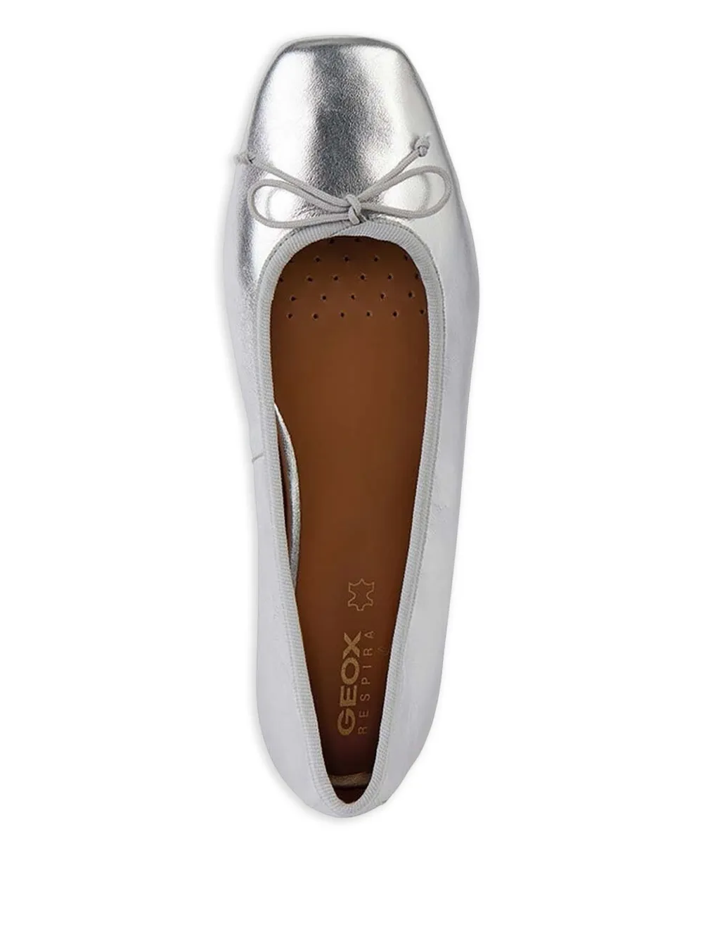 Geox Bow Ballet Flats In Silver
