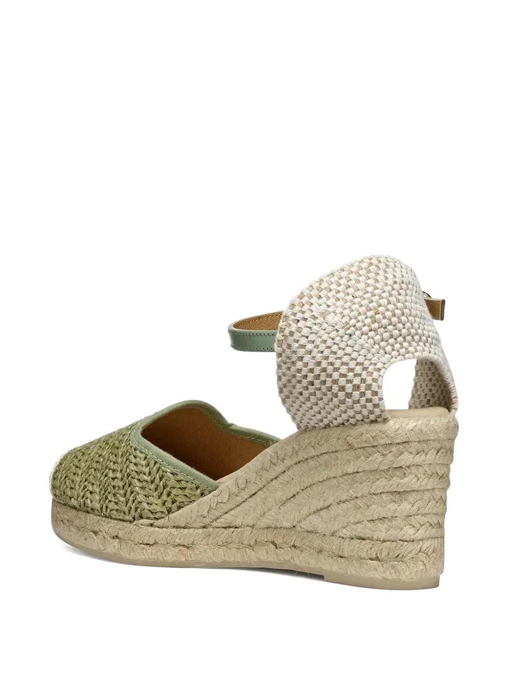 Geox Woven-sole Ankle-strap Espadrilles In Green
