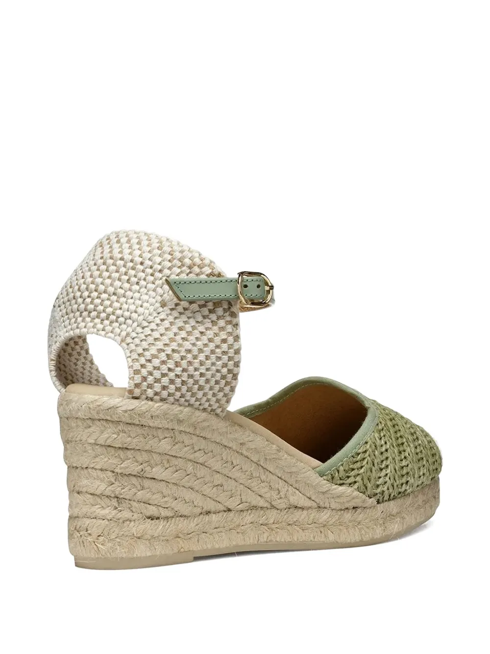 Geox Woven-sole Ankle-strap Espadrilles In Green