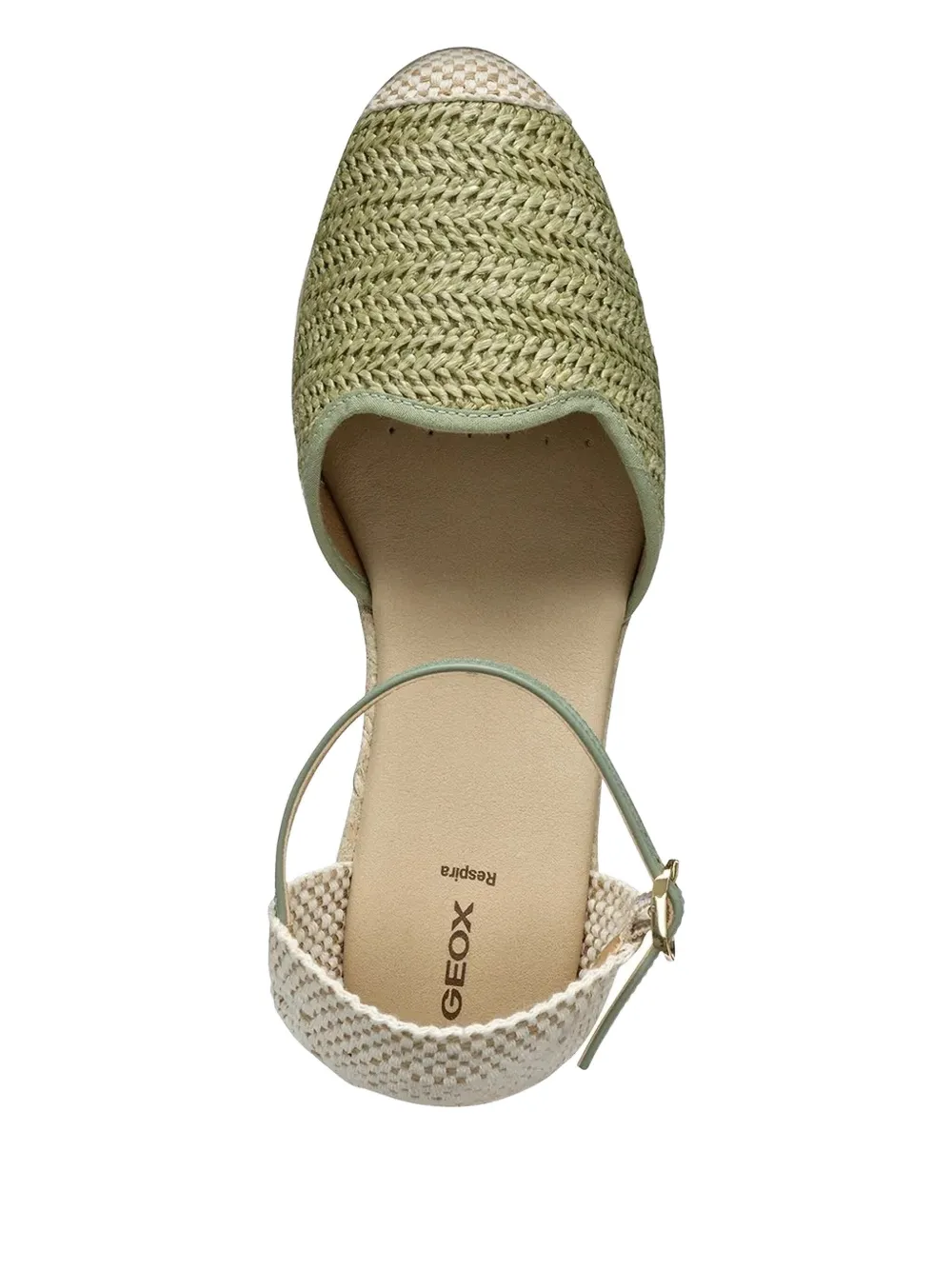 Geox Woven-sole Ankle-strap Espadrilles In Green
