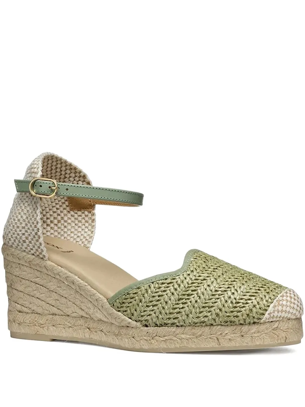Geox woven-sole ankle-strap espadrilles Green