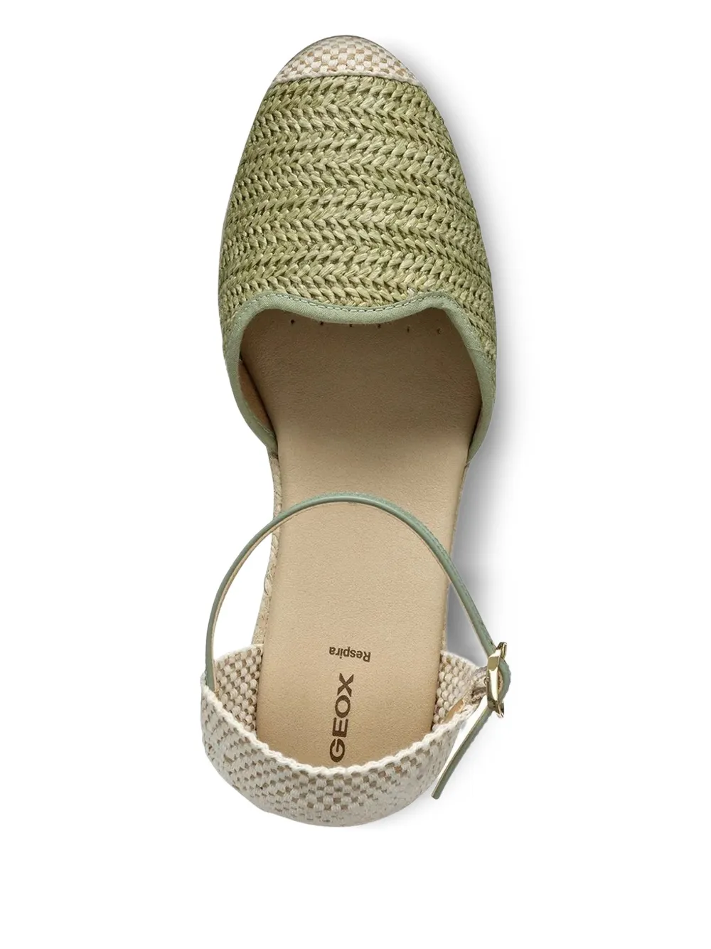 Geox Espadrilles met enkelbandje en geweven zool Groen