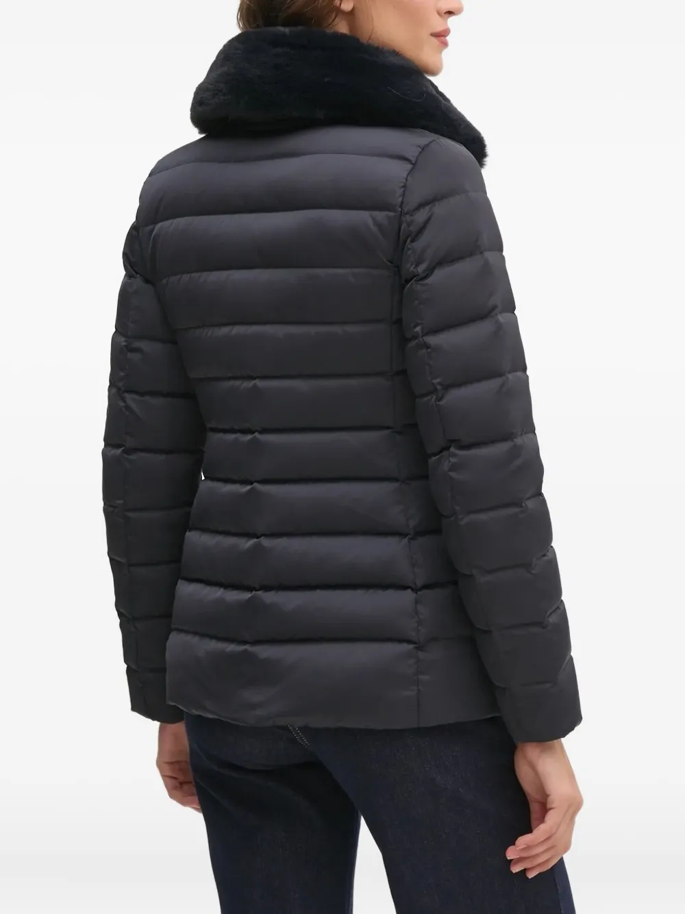 Geox Gewatteerd jack met logoplakkaat Blauw