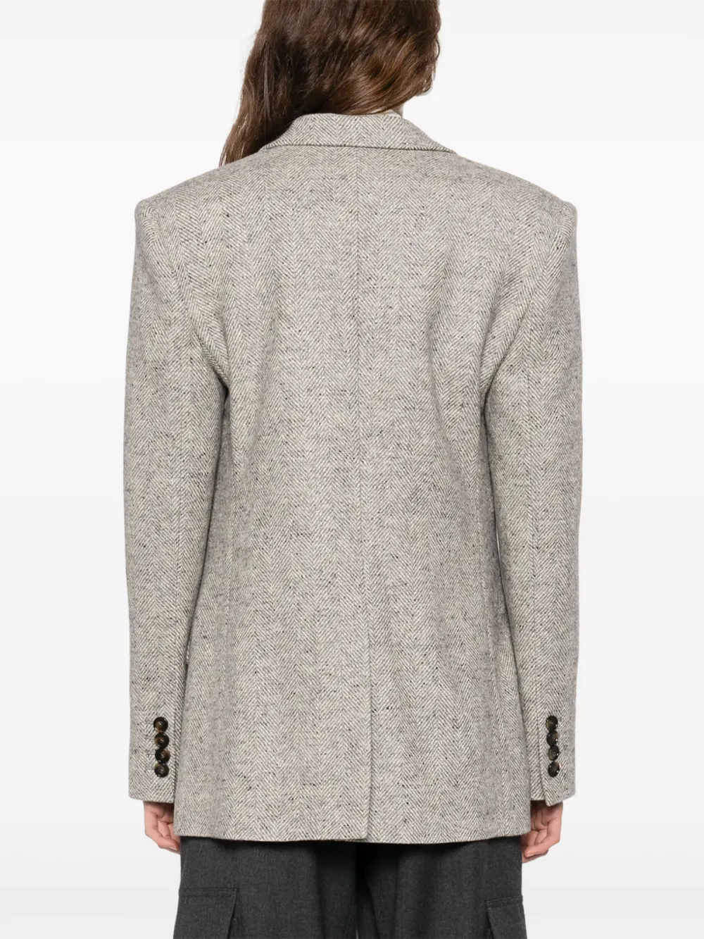 Stella McCartney Blazer met enkele rij knopen Grijs