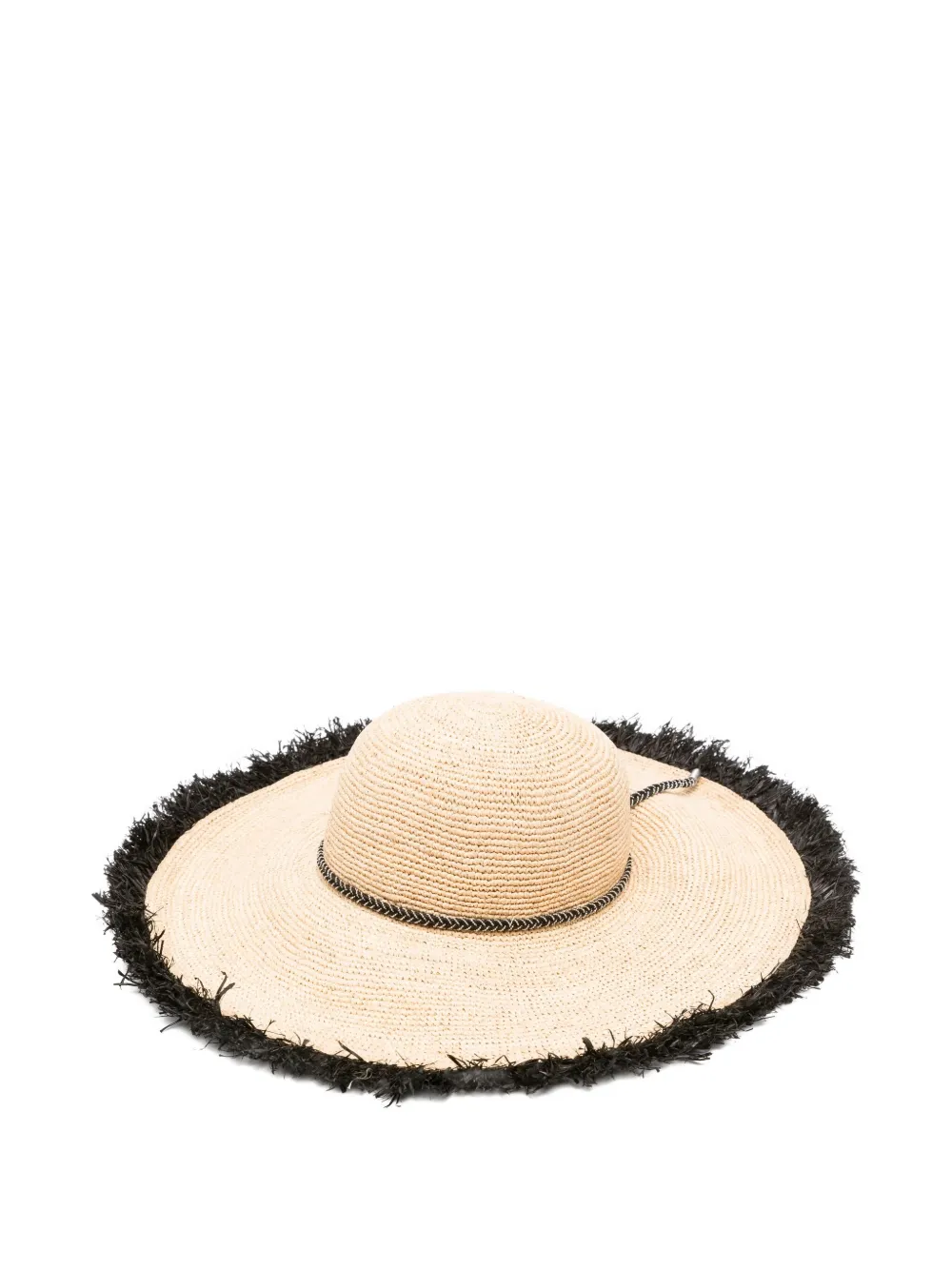 Borsalino frayed-edge sun hat Beige