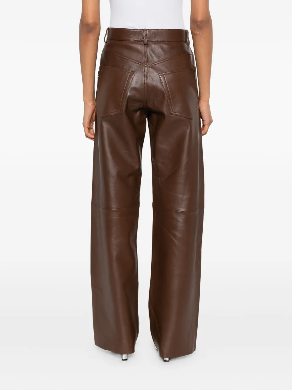 Haikure leather panelled pants Bruin