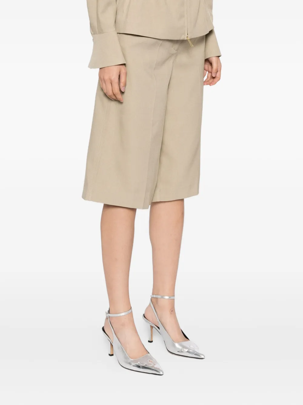 Self-Portrait Twill playsuit Beige