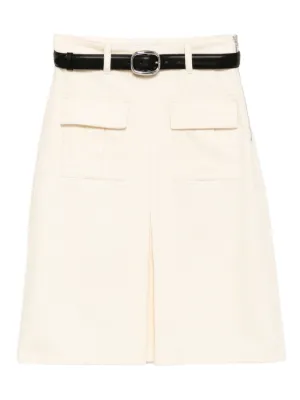 スカート SELF PORTRAIT Women Skirts SS25018SKW WHITE White Textured Knit Mini Skirt