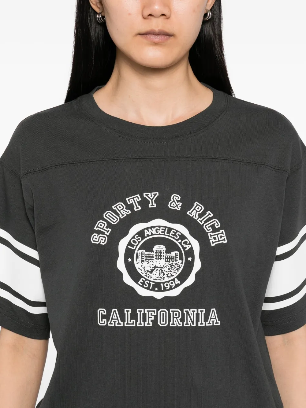Sporty & Rich T-shirt met logoprint Grijs