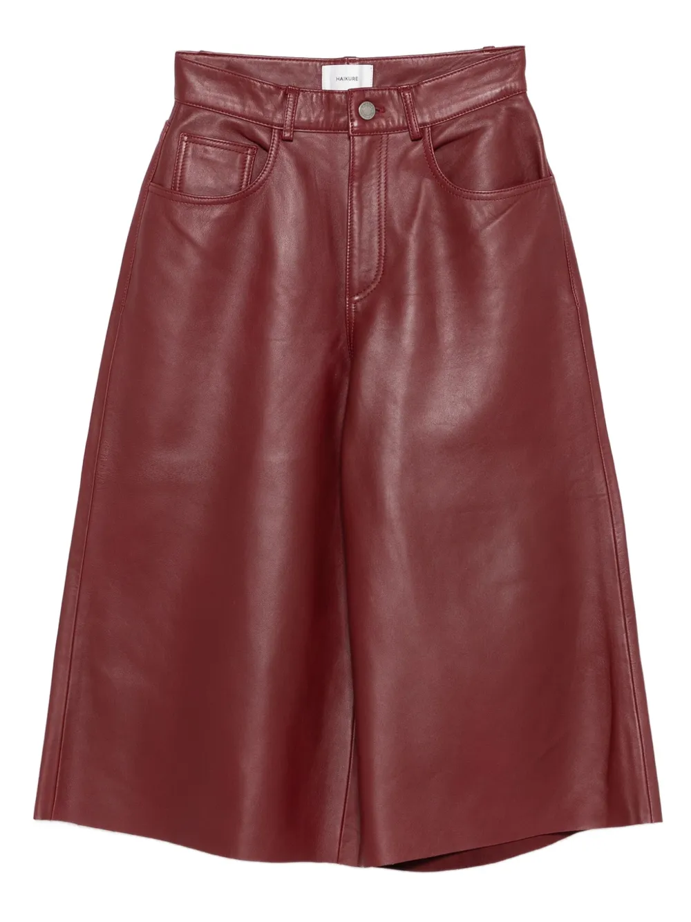Haikure leather cropped pants Rood