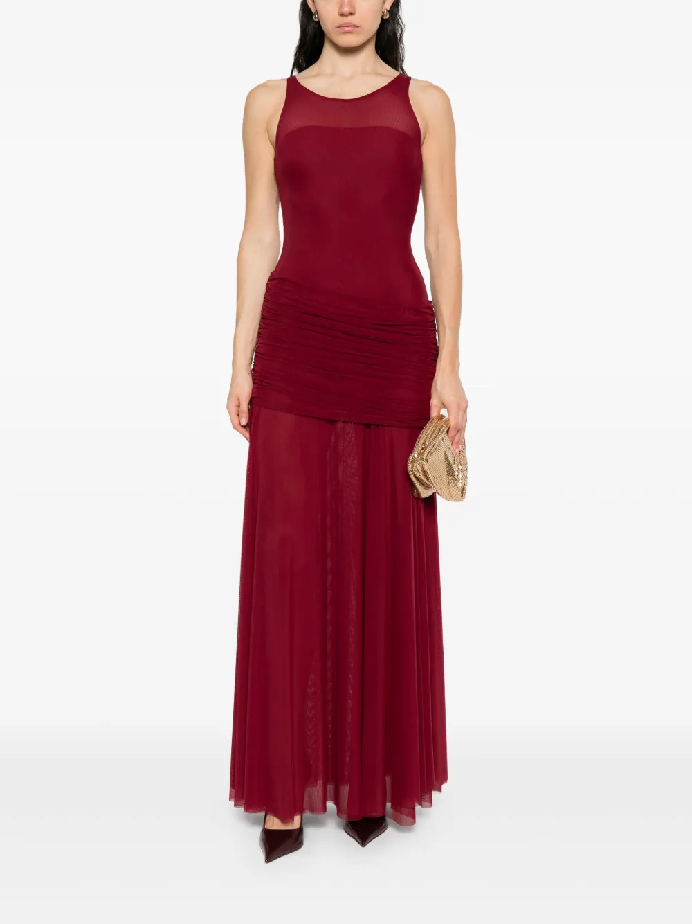Atu Body Couture layered mesh dress Rood