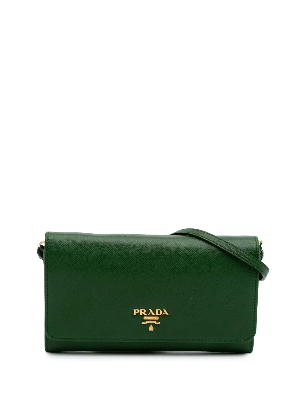 Prada Pre-Owned 2000-2024 Saffiano Wallet on Strap crossbody bag | Green | Image 1