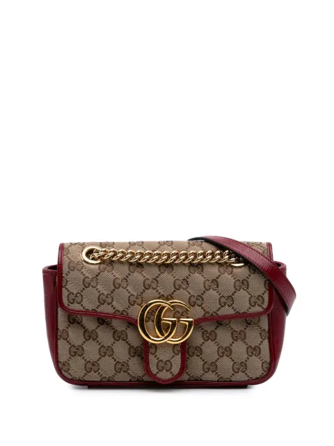 Gucci Pre-Owned شنطة كروس 'GG مارمونت' مبطنة صغيرة كانفا بقلاب 2016-2024