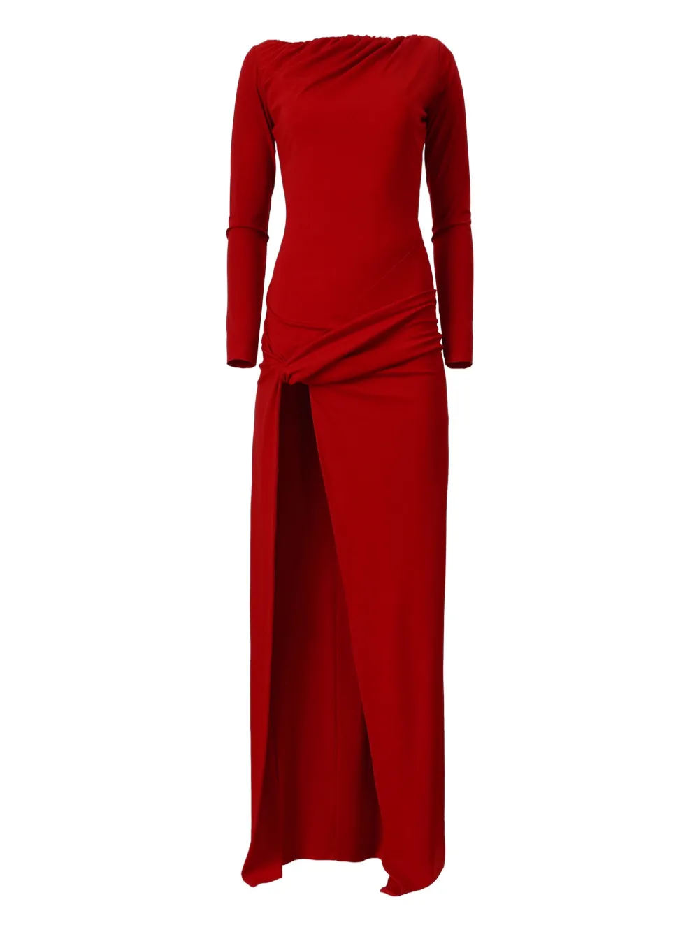 MOOS STUDIO Siren ruched one-shoulder gown | Red | Image 1