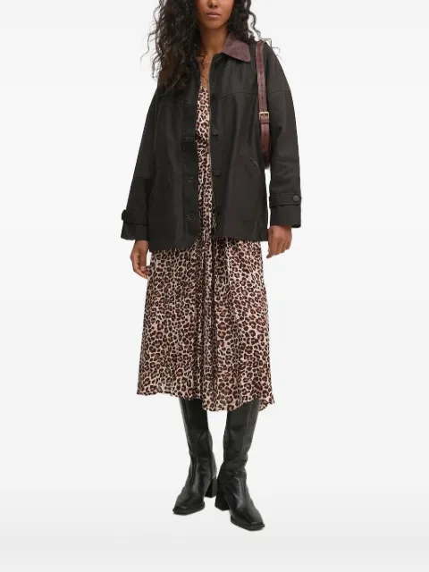 Hoss Intropia corduroy-collar button jacket