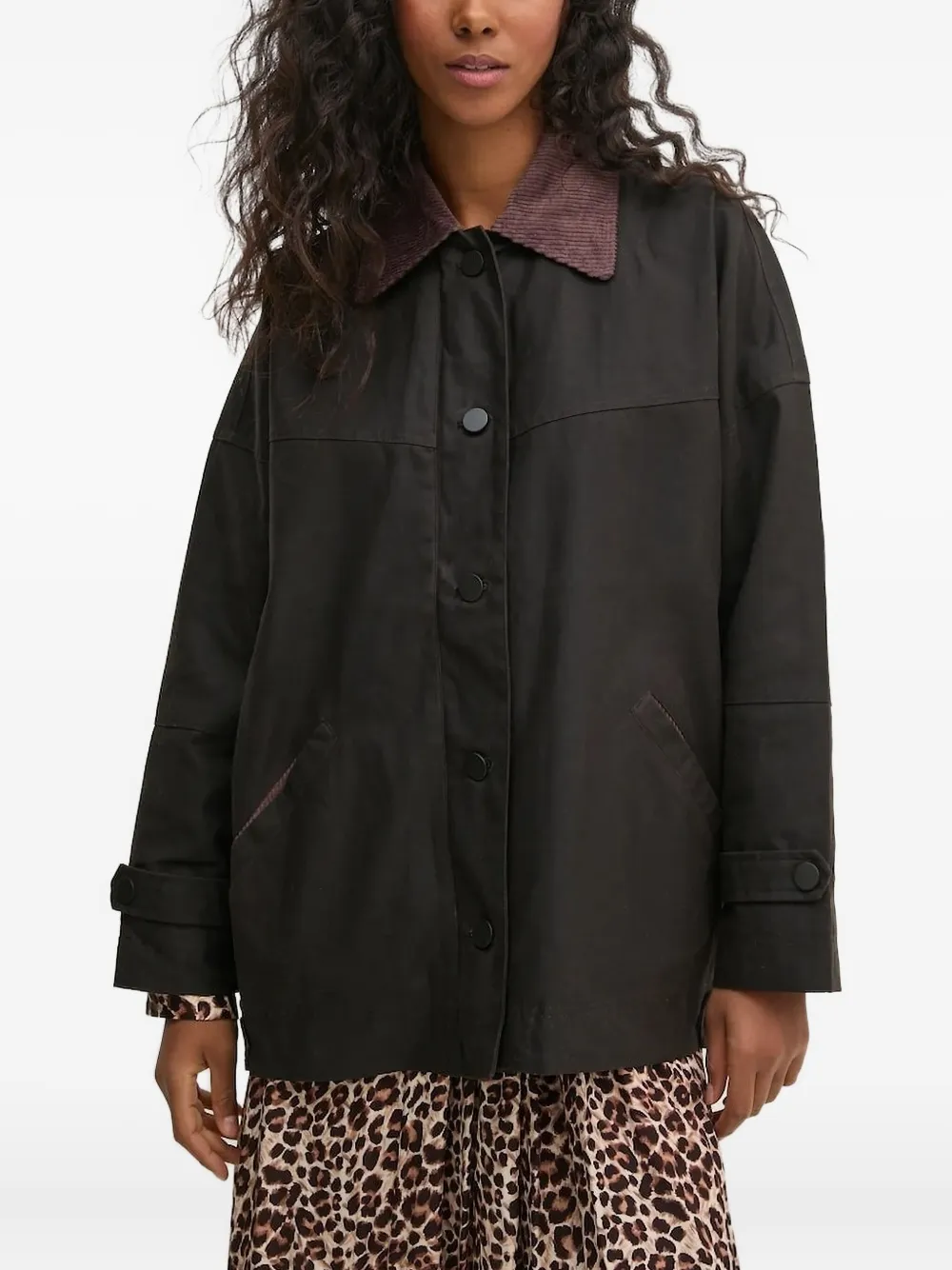 Hoss Intropia corduroy-collar button jacket | Oversized Jackets | Image 2