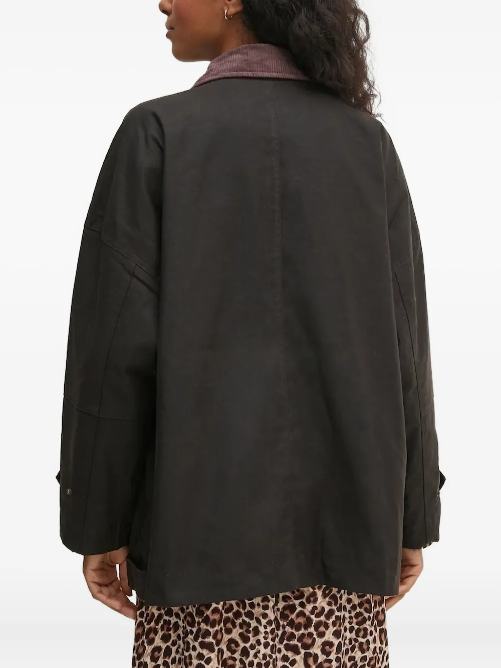 Hoss Intropia Corduroy-collar Button Jacket In Black