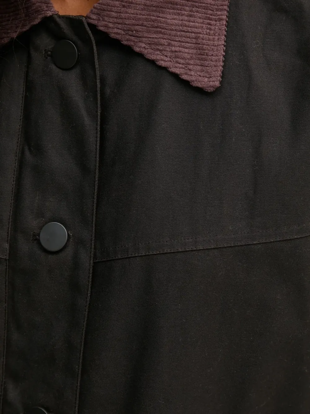 Hoss Intropia Corduroy-collar Button Jacket In Black