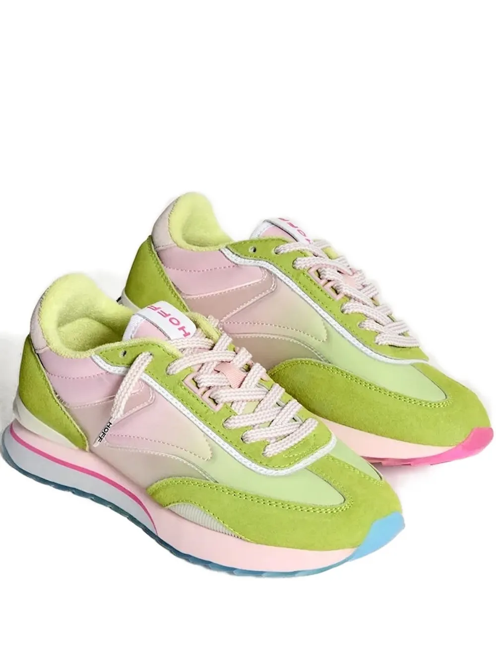 Hoff Ombre Panelled Low-top Sneakers In Green