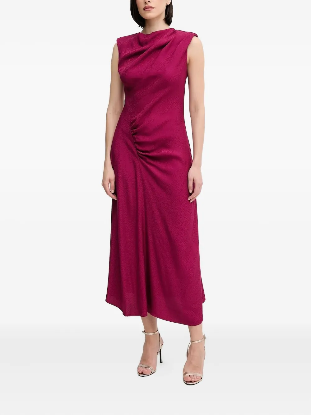 Hoss Intropia cowl-neck draped midi dress | Red | Image 1