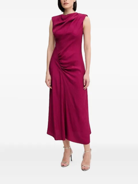 Hoss Intropia cowl-neck draped midi dress