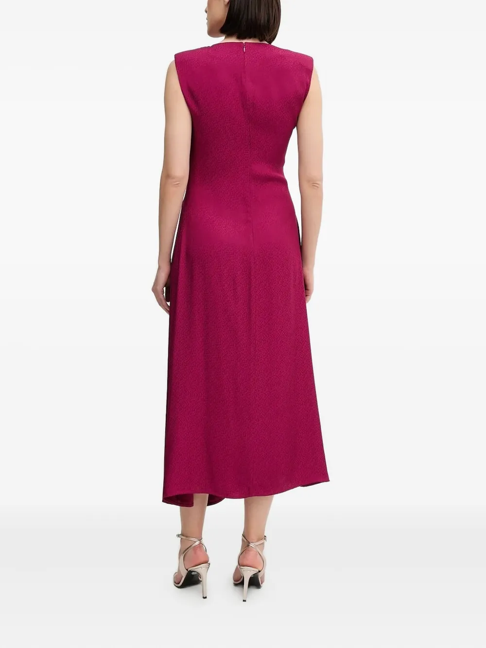 Hoss Intropia Gedrapeerde midi-jurk met col - Rood