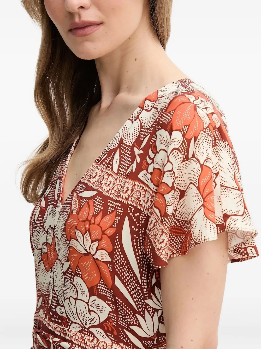 Hoss Intropia Maxi-jurk met bloemenprint Bruin