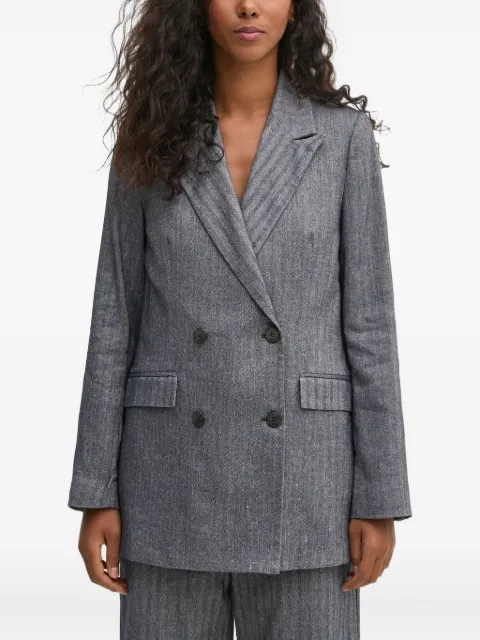 Hoss Intropia herringbone double-breasted blazer