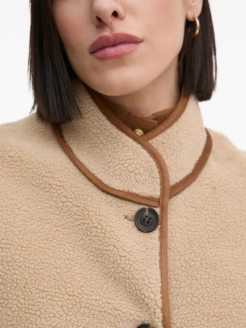 Hoss Intropia Button-fastening Teddy Vest In Neutral