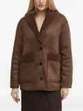 Hoss Intropia fleece-lined button jacket - Brown