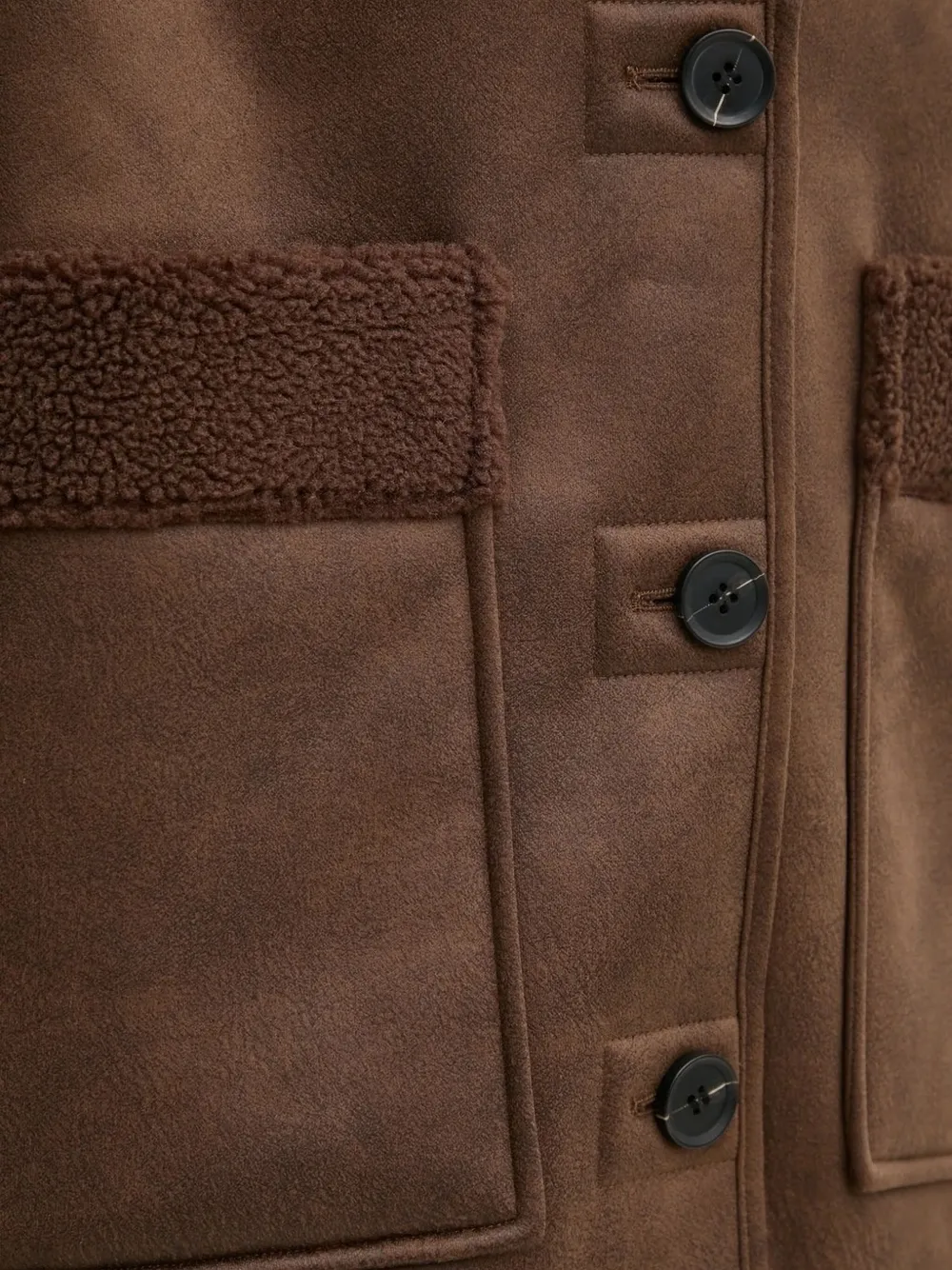 Hoss Intropia Fleece-lined Button Jacket In Brown