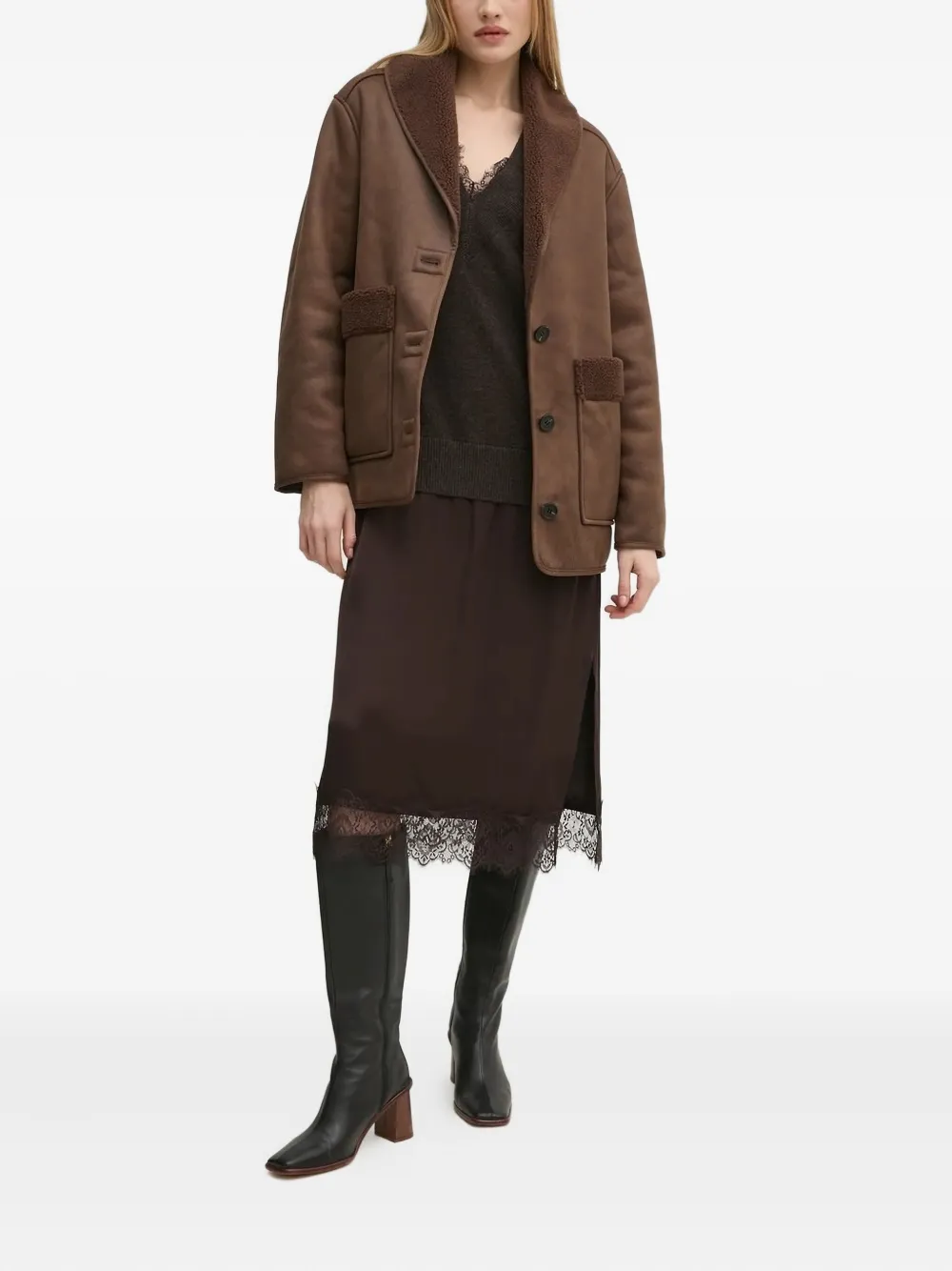 Hoss Intropia fleece-lined button jacket | Faux Fur & Shearling Jackets | Image 2
