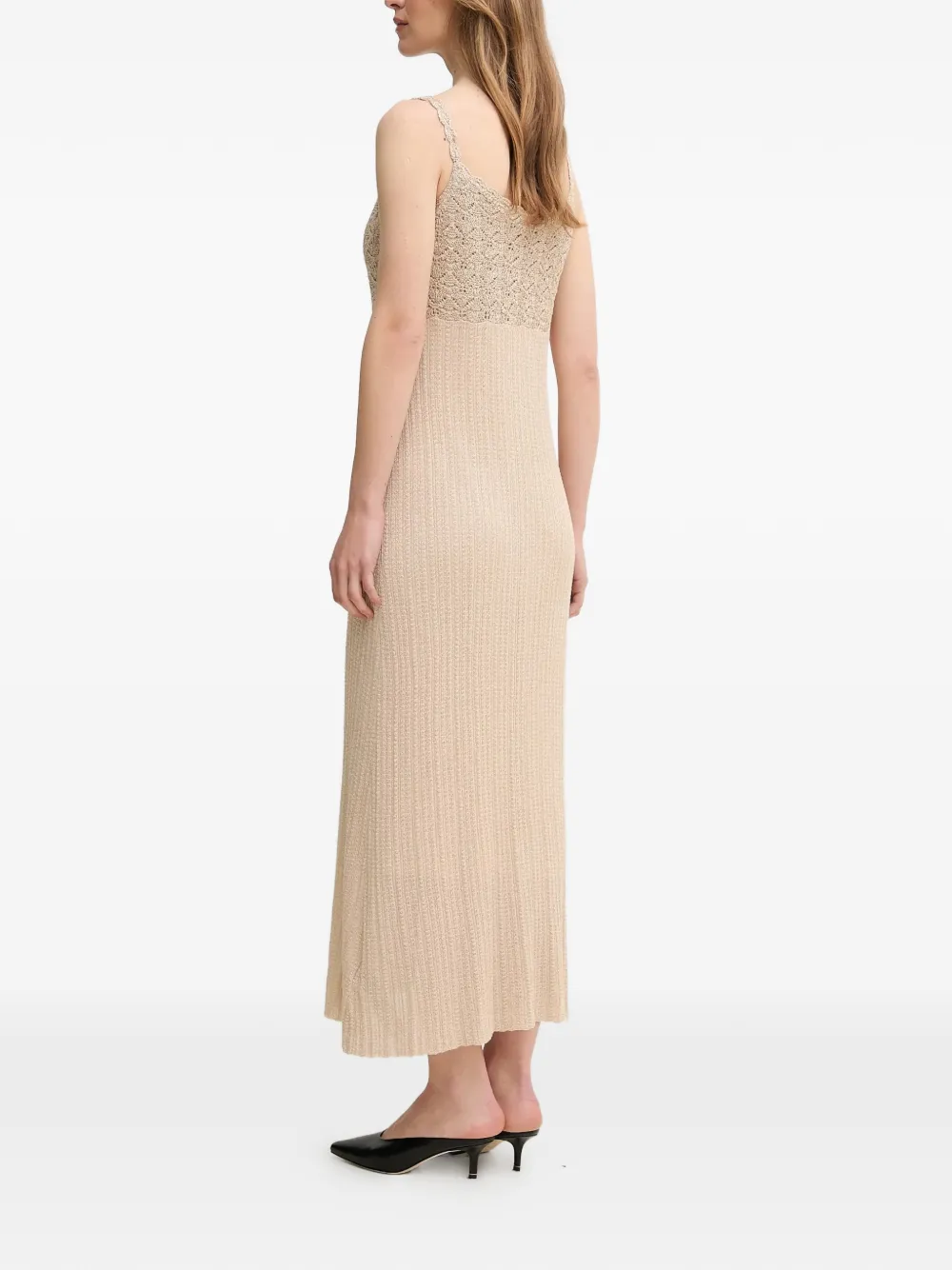  Hoss Intropia Embellished Strap Midi Dress - Neutrals 
