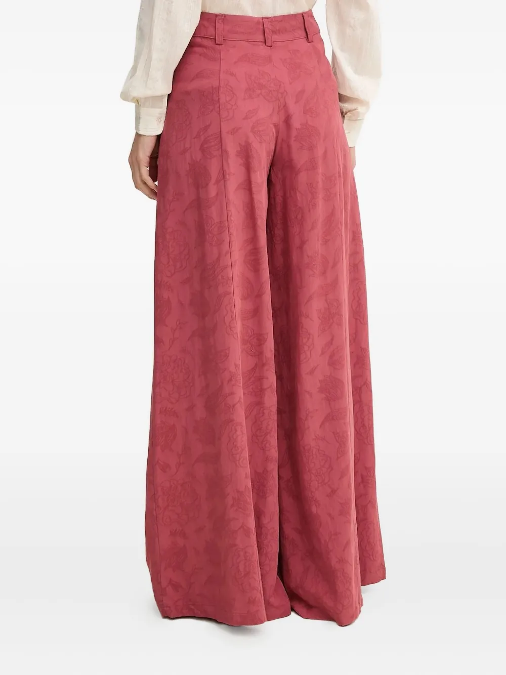 Hoss Intropia floral-embroidered trousers - Roze
