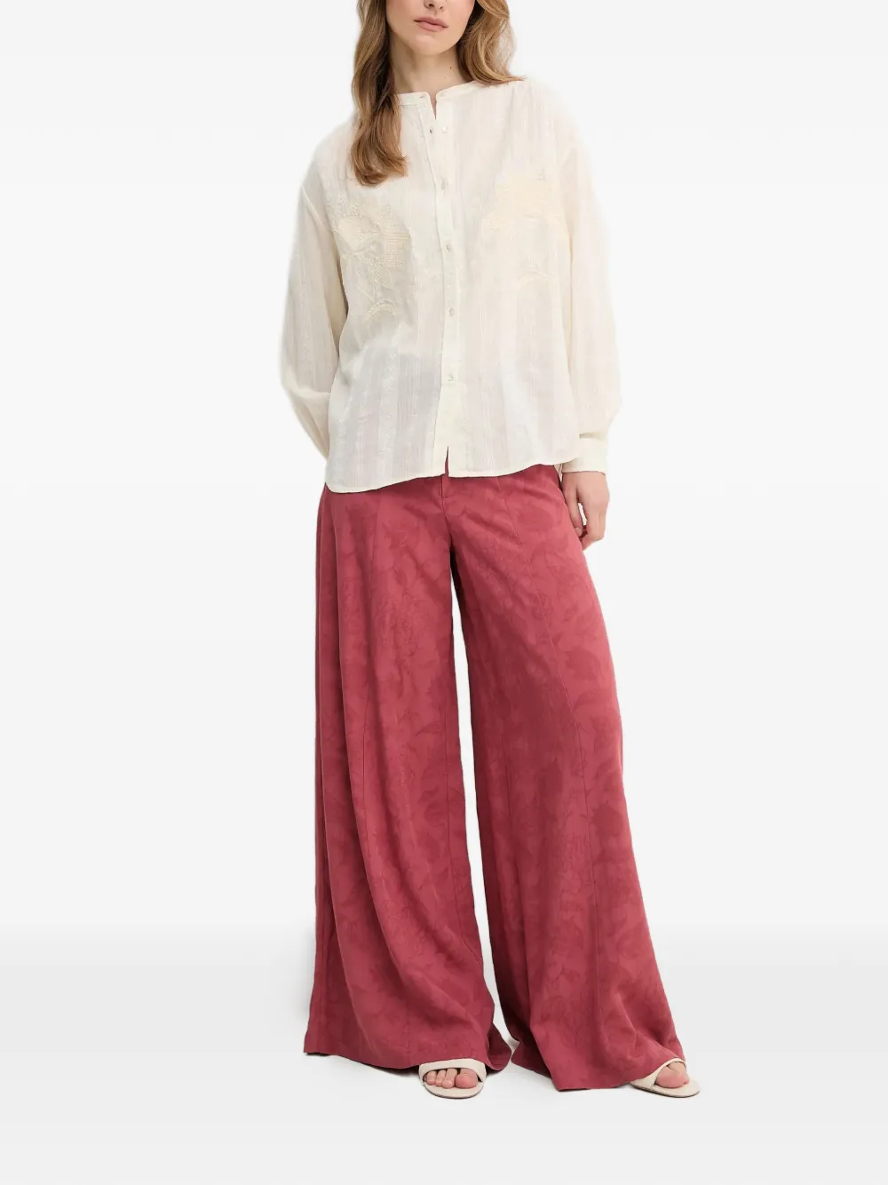  Hoss Intropia Floral-embroidered Blouse - Neutrals 