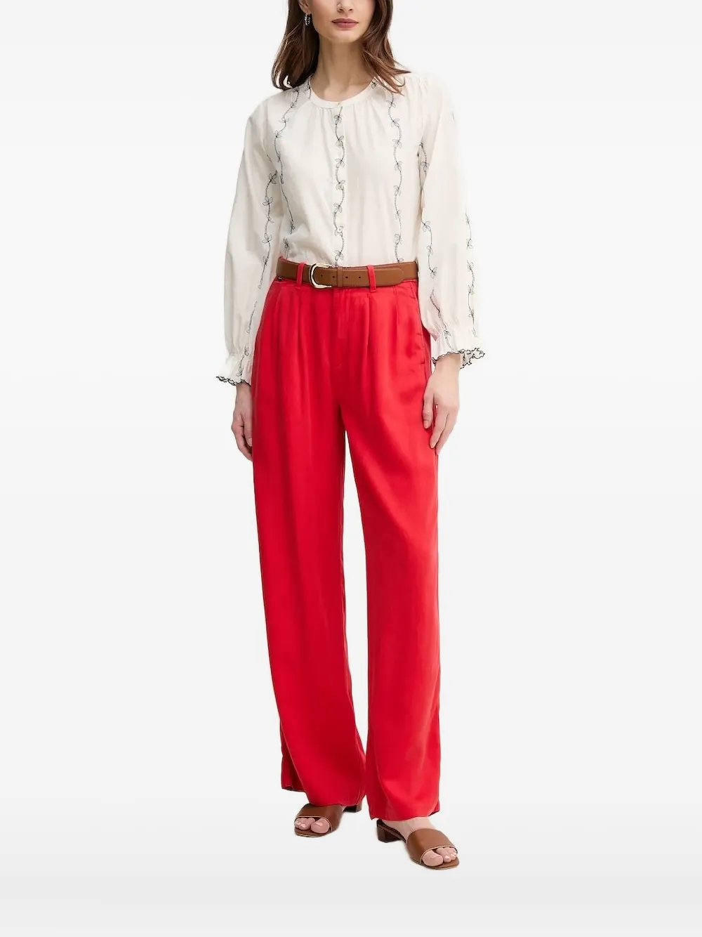 Hoss Intropia embroidered-flowers blouse | White | Image 1