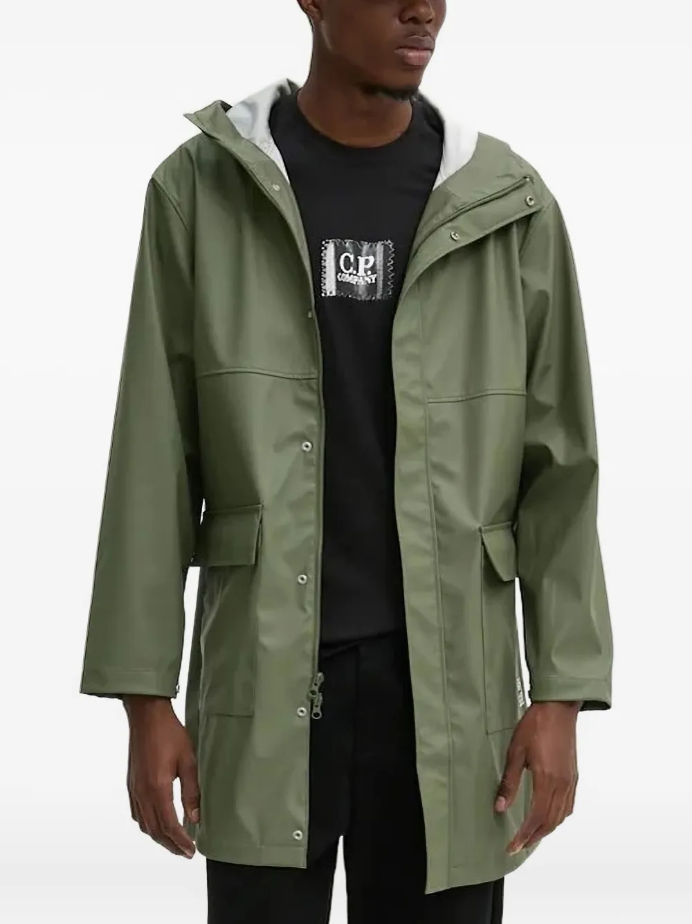 Herschel Supply Co. hooded flap-pockets raincoat | Green | Image 1