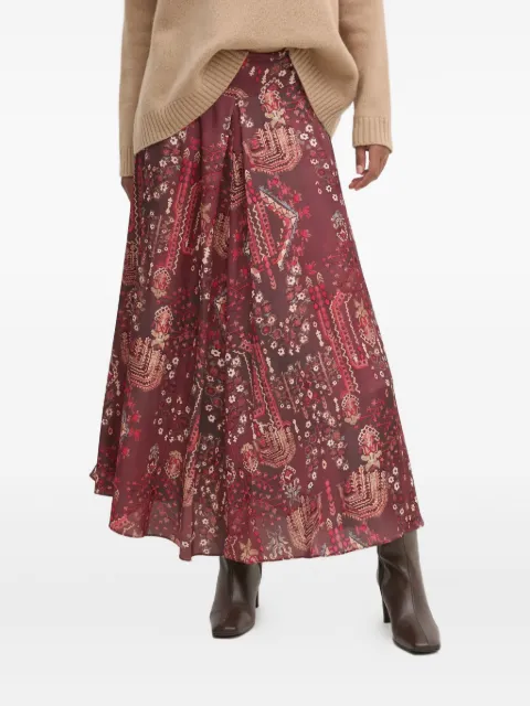 Hoss Intropia pleated paisley-print maxi skirt