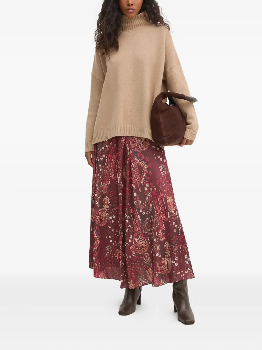 Hoss Intropia Rok met paisley-print en plooien - Rood