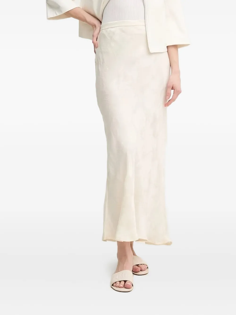 Hoss Intropia Embossed Satin Maxi Skirt In Neutral