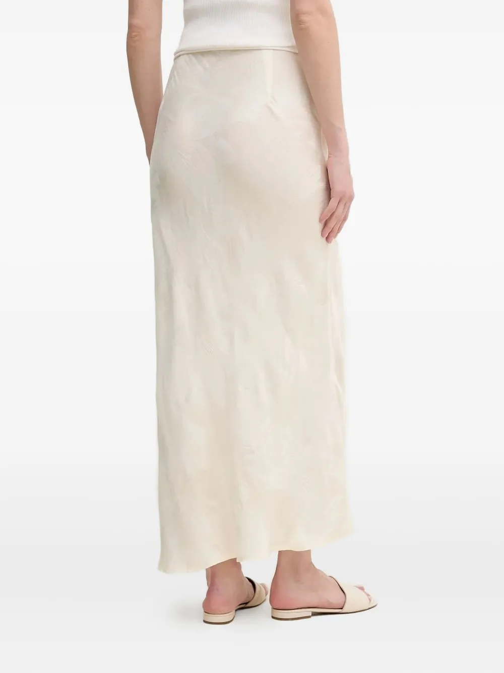 Hoss Intropia Satijnen maxi-rok met reliëf - Beige