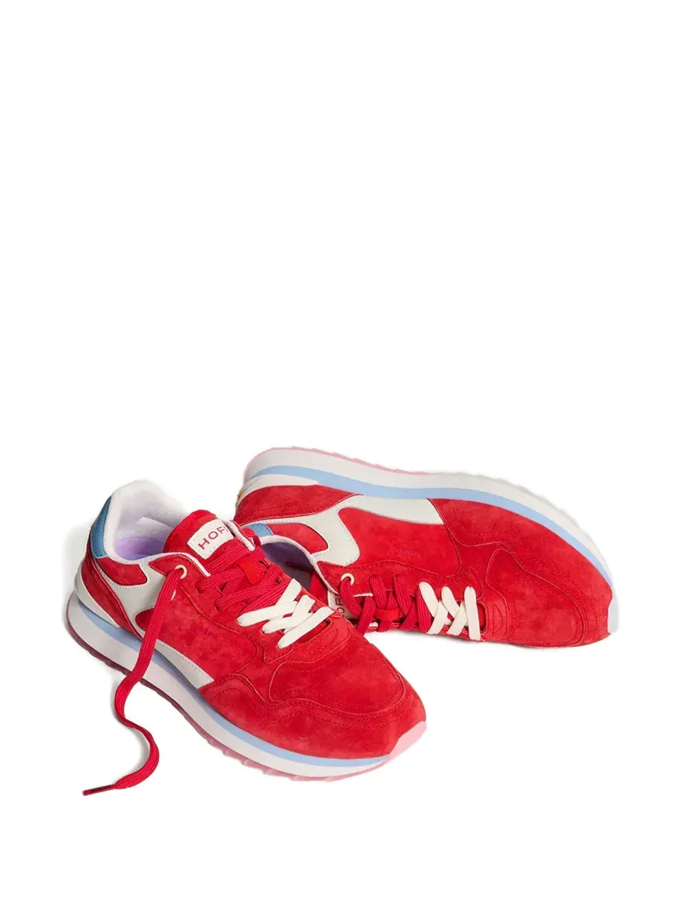 Hoff Rubeus sneakers met suède vlakken Rood
