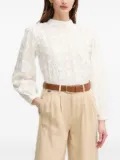 Hoss Intropia embroidered lace-insert blouse - White