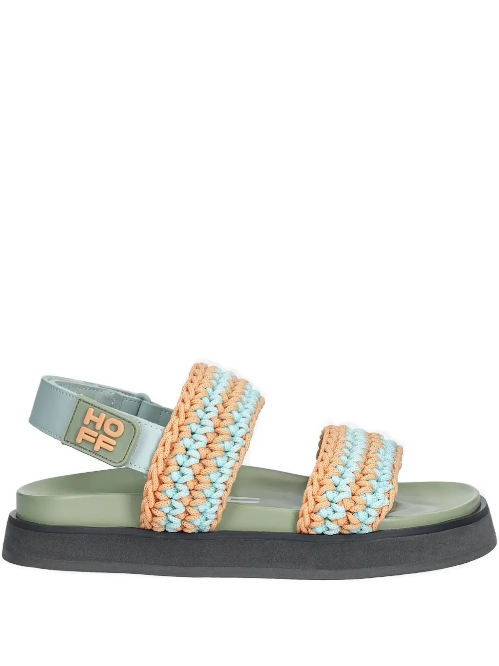 Hoff crochet double-strap sandals | Green | Image 1