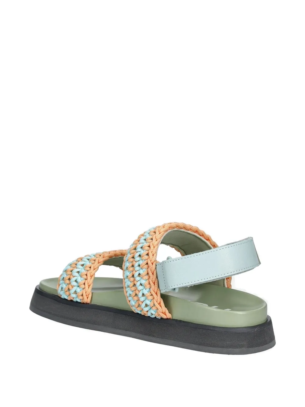 Hoff Gehaakte sandalen met dubbele bandjes Groen
