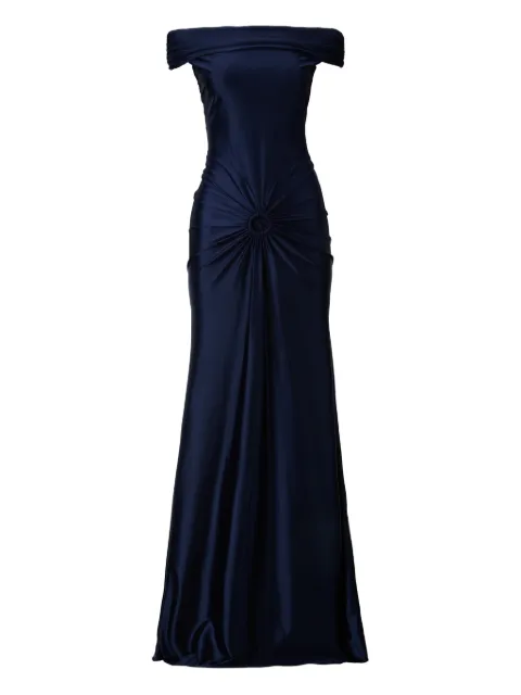 MOOS STUDIO off-shoulder draped gown