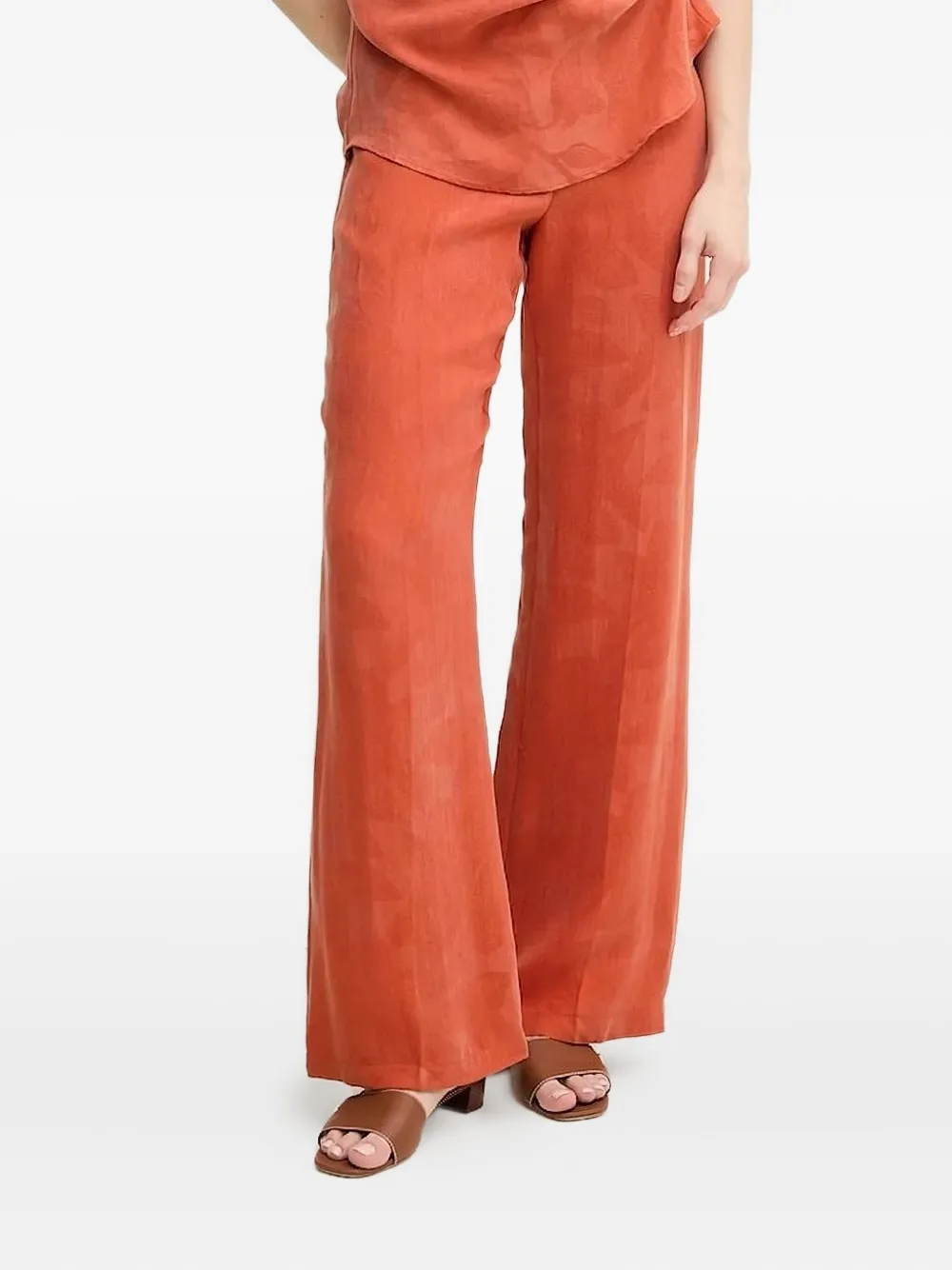 Hoss Intropia Petra leaf-print trousers - オレンジ Hoss Intropia Petra leaf-print trousers - オレンジ