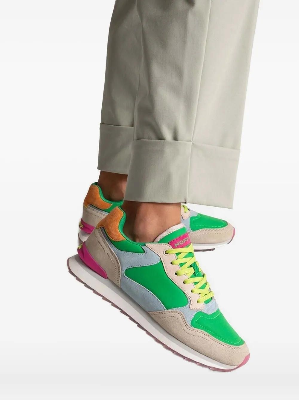 Hoff Sneakers met suède vlak Groen