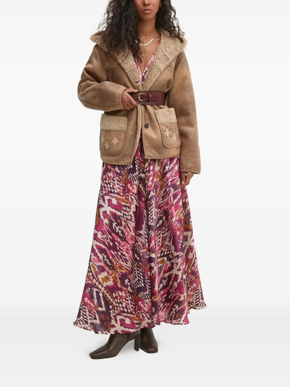 Hoss Intropia embroidered hooded shearling jacket | ムートンジャケット | Image 2