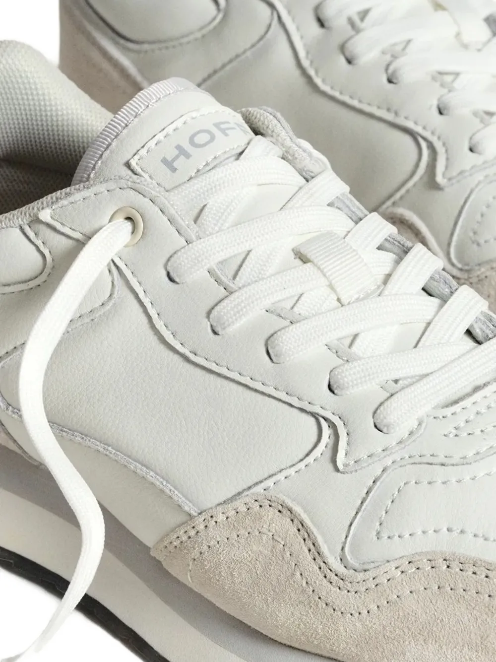 Hoff leather suede lace-up sneakers White